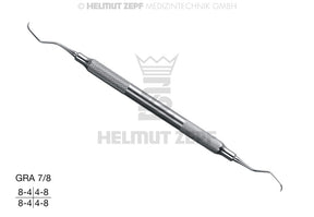 Gracey Curette GRA 7/8 for Premolars & Molars, Hollow Stainless Steel Handle by Helmut Zepf No. 24.551.07