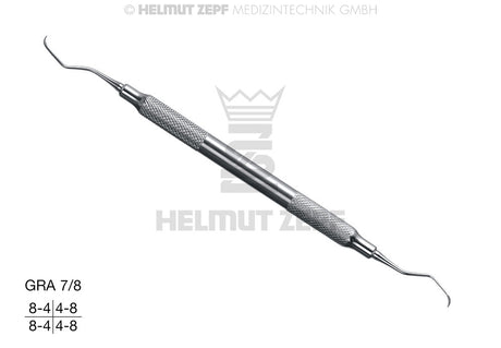 Gracey Curette GRA 7/8 for Premolars & Molars, Hollow Stainless Steel Handle by Helmut Zepf No. 24.551.07
