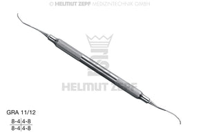 Gracey Curette GRA 11/12 for Premolars & Molars Mesial Surfaces, Hollow Stainless Steel Handle - Helmut Zepf 24.551.11