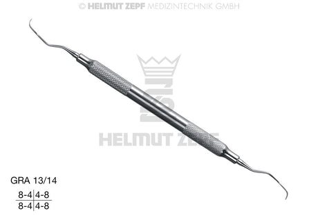 Gracey Curette GRA 13/14 for Distal Premolars & Molars, Hollow Stainless Steel Handle | Helmut Zepf 24.551.13