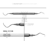 Gracey Curette GRA 17/18 Helmut Zepf triple-skewed blade for premolars molars distal surfaces deep pockets stainless steel