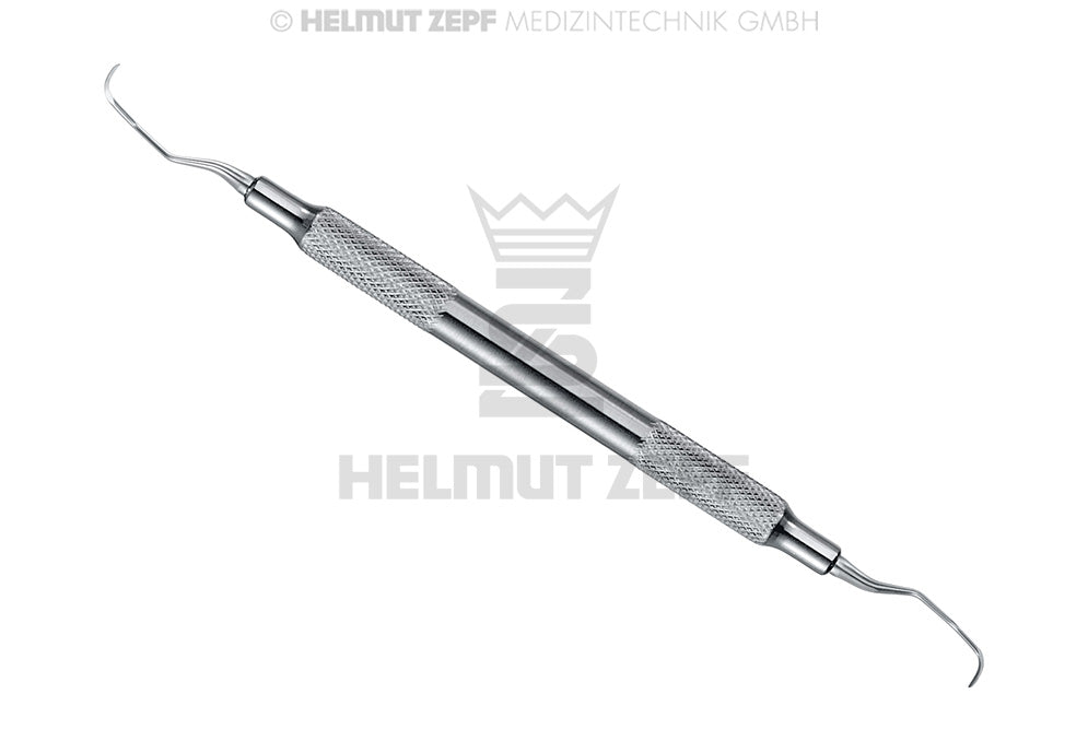 Langer Universal Curette #1/2 for Lower Molars & Premolars, Hollow Stainless Steel Handle by Helmut Zepf