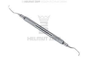 Langer Universal Curette #1/2 for Lower Molars & Premolars, Hollow Stainless Steel Handle by Helmut Zepf