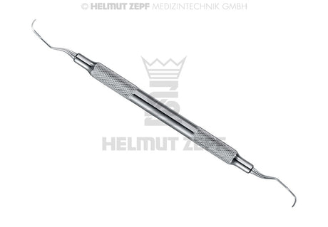 Langer Universal Curette #1/2 for Lower Molars & Premolars, Hollow Stainless Steel Handle by Helmut Zepf