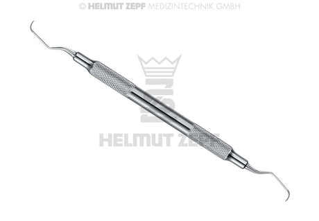 Helmut Zepf Langer Curette #5/6 Universal Periodontal Instrument for Front Teeth Scaling, Hollow Stainless Steel Handle