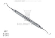 Anterior Sickle Scaler H6/7 by Helmut Zepf with opposed tips for mesial and distal surfaces, hollow stainless steel handle