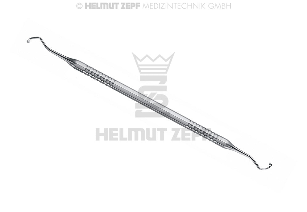 Gillet excavator double-ended stainless steel dental instrument #245 Ø2.0mm by Helmut Zepf No.24.711.45