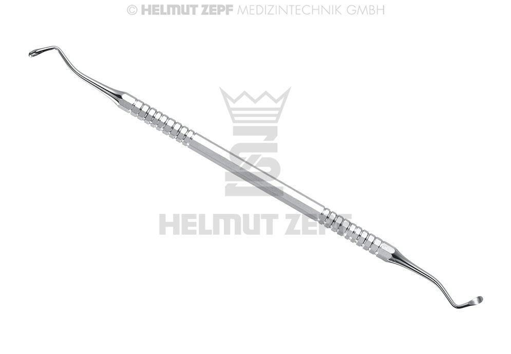 Helmut Zepf double-ended dental excavator stainless steel handle #20 2.5mm White Excavator No. 24.733.20