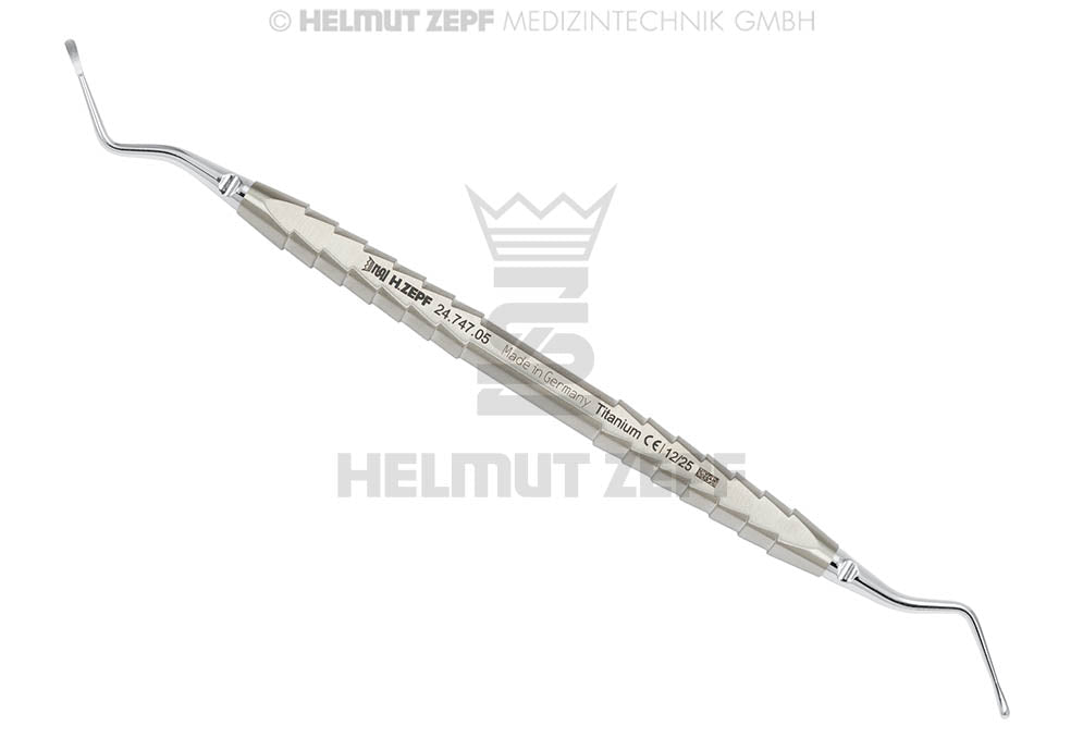 Helmut Zepf dental excavator double-ended ZEPF-Line DPE titanium instrument No. 24.747.05