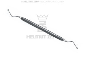 Hemingway spoon curette dental instrument, double-ended interchangeable tips, ZEPF-Line handle by Helmut Zepf No. 24.747.78