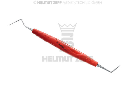 Zepf periodontic combination probe double-ended CNC & #16, lightred-magenta bIONIK handle, 1-15mm graduations
