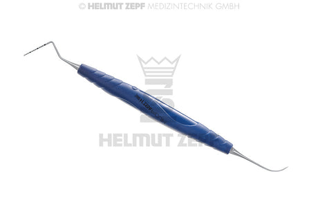 periodontic PA probe combination instrument, North Carolina CNC & Probe #3A, double-ended, cobalt-blue bIONIK handle by Helmut Zepf