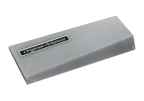 Original Arkansas sharpening stone with a sleek design and logo, dimensions 115 mm x 40 mm x 10-2 mm.