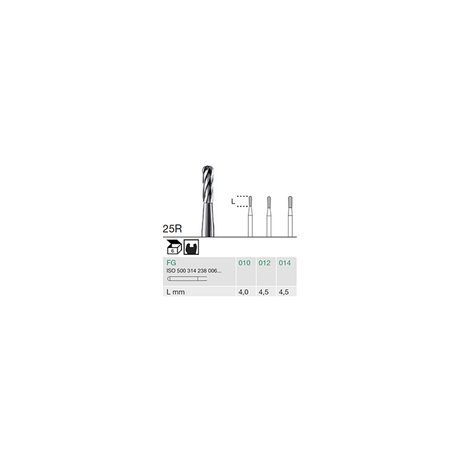 Busch 25R 010 FG INV CONE RD CARBIDE - (Pack of 6) Bur Made in Germany
