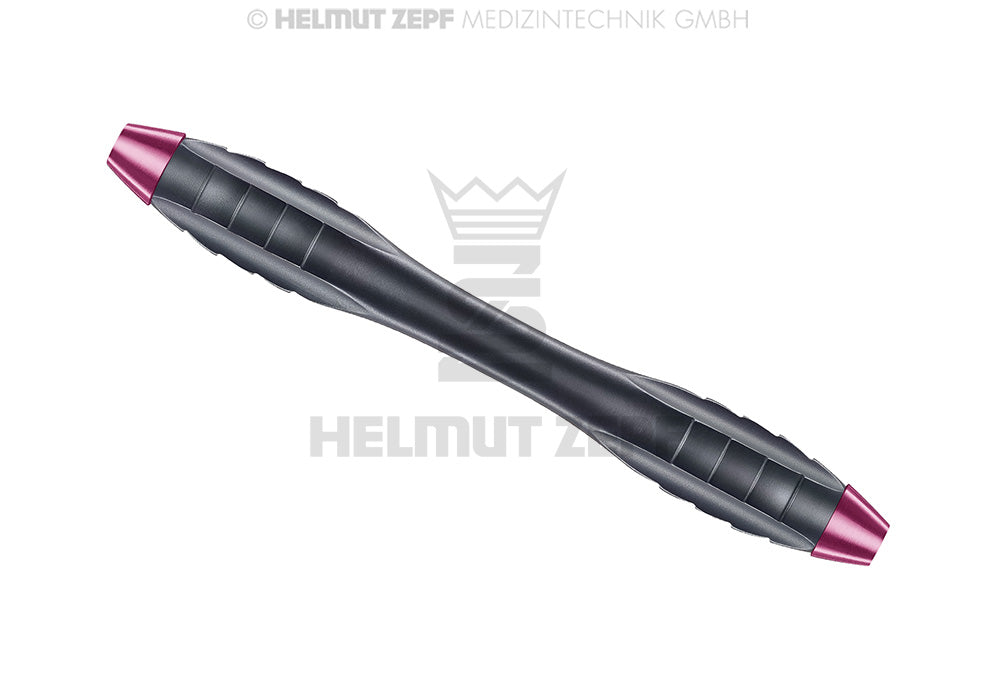 Helmut Zepf Z-Shape ergonomic dental curette scaler handle with Nanopal Coating, violet tips, M4 x 0.5mm, 100mm length