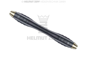 Helmut Zepf Z-Shape ergonomic dental curette handle nanopal coating, double-ended M4x0.5mm, champagne, 100mm convex scale design