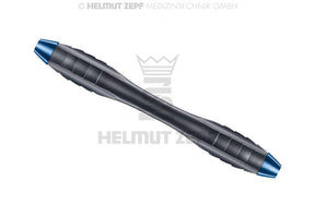 Helmut Zepf Z-Shape ergonomic dental curette handle cobalt blue Nanopal coating double-ended M4x0.5mm convex scale design