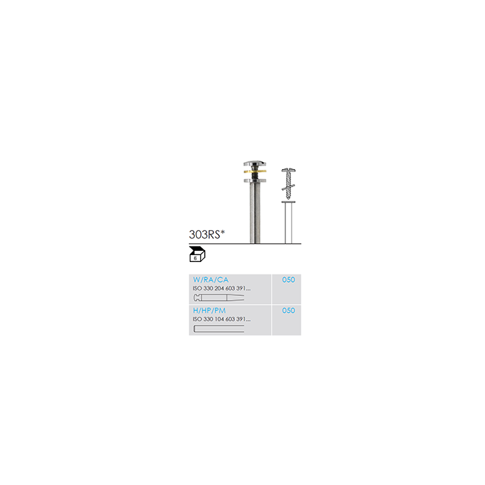 Busch 303RS 050 HP MANDREL STAINLESS - (Pack of 6) Bur Made in Germany