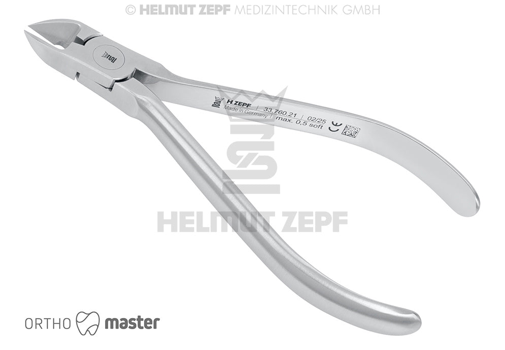 Orthodontic Pin and Ligature Cutter 12cm Carbide Inserts 0.5mm Soft by Helmut Zepf No.33.760.21