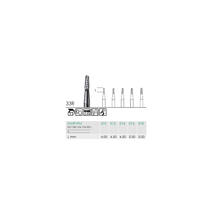 Busch 33R 016 HP FISS CONE RD CC CARBID - (Pack of 6) Bur Made in Germany