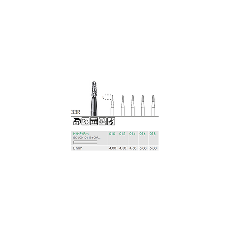 Busch 33R 010 HP FISS CONE RD CC CARBID - (Pack of 6) Bur Made in Germany