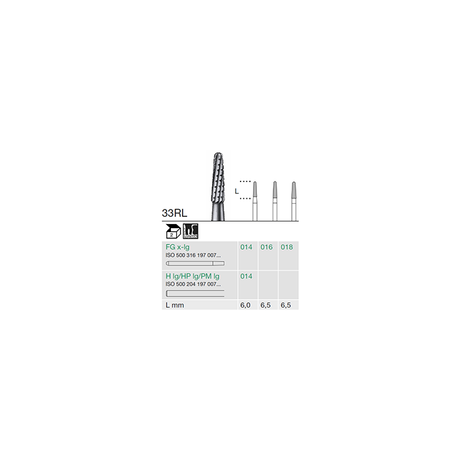 Busch 33RL 018 FGXL FISS CONE RD CC CA - (Pack of 2) Bur Made in Germany