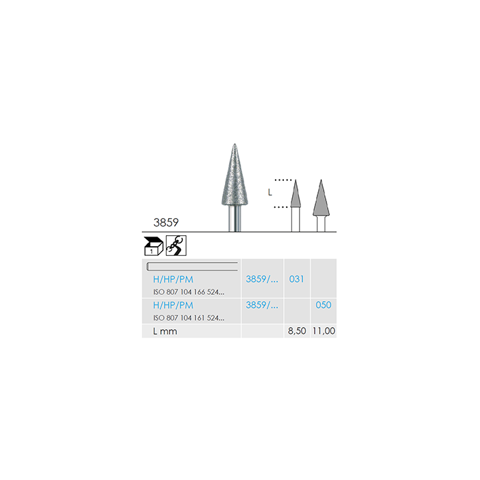 Busch 3859 031 HP LONGLIFE SINTERED DIA - (Pack of 1) Bur Made in Germany