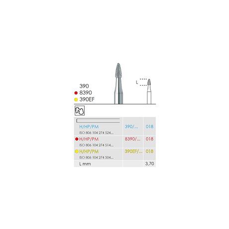 Busch 8390 018 HP DIAMOND FINE - (Pack of 2) Bur Made in Germany