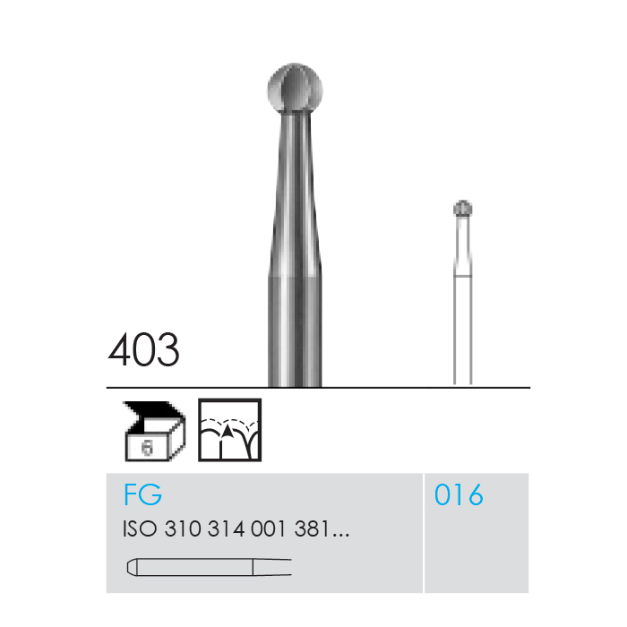 Busch ROTO-PRO Orthodontic Burs No. 403 016 for adhesive residue removal after bracket treatment, pack of 6