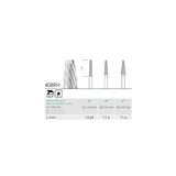 Busch 408RH 4 GR.HP-SH CONICAL CUTT CAR - (Pack of 2) Bur Made in Germany