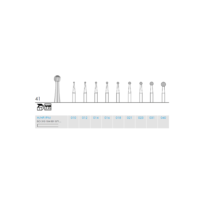 Busch 41 014 HP FIN ROUND STEEL - (Pack of 6) Bur Made in Germany