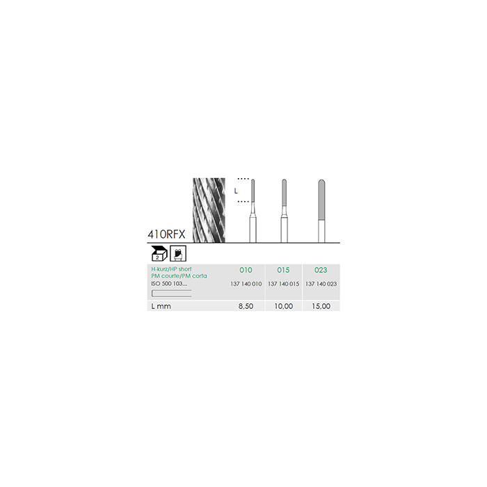 Busch 410RFX 023 HP-SH PARALLEL CUTT CA - (Pack of 2) Bur Made in Germany