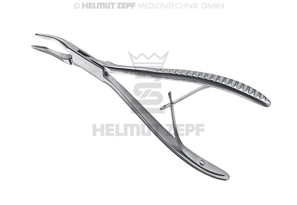 Friedman Micro-Bone rongeur forceps slightly curved 15.5cm by Helmut Zepf No.42.315.16 for precise bone removal