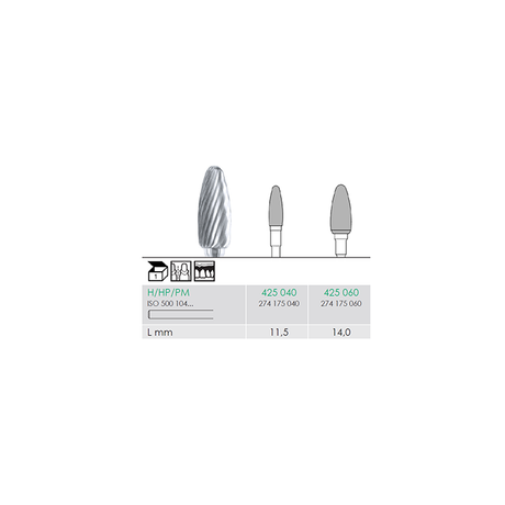 Busch 425 040 HP CUTTER BUD CARBIDE - (Pack of 1) Bur Made in Germany