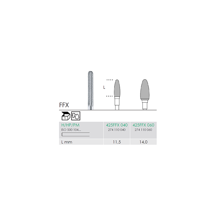 Busch 425FFX 040 HP CUTTER FFX-CUT CARB - (Pack of 1) Bur Made in Germany