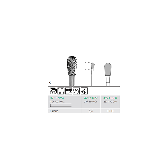 Busch 427X 029 HP CUTTER X-CUT CARBIDE - (Pack of 1) Bur Made in Germany