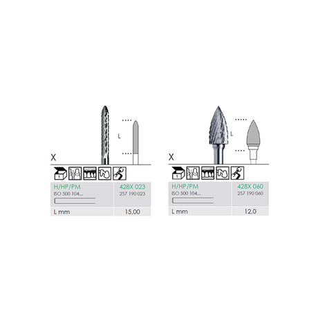 Busch 428X 060 HP CUTTER X-CUT CARBIDE - (Pack of 1) Bur Made in Germany