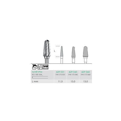 Busch 429 045 HP CUTTER BUD CARBIDE - (Pack of 1) Bur Made in Germany