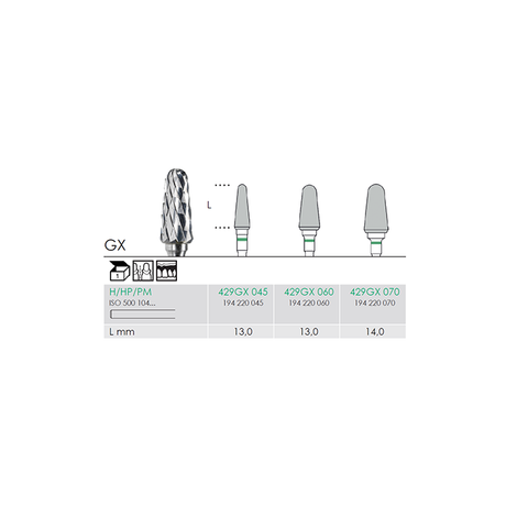 Busch 429GX 070 HP COARSE X-CUT CARBIDE - (Pack of 1) Bur Made in Germany