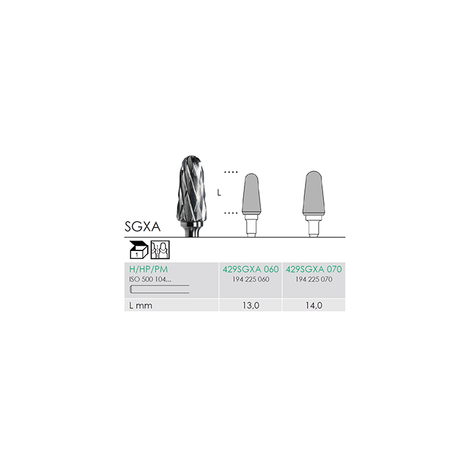 Busch 429SGXA 060 HP VERY COARSE XA-CUT - (Pack of 1) Bur Made in Germany