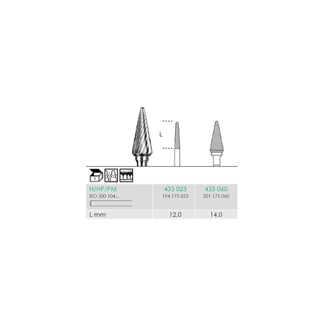 Busch 433 060 HP CUTTER CONE CARBIDE - (Pack of 1) Bur Made in Germany