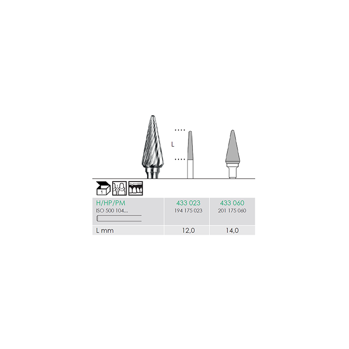 Busch 433 023 HP CUTTER CONE CARBIDE - (Pack of 1) Bur Made in Germany
