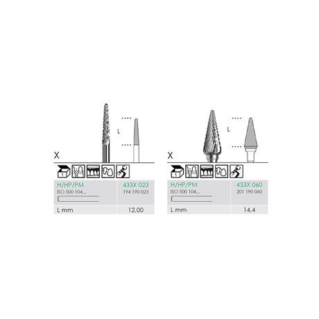 Busch 433X 023 HP CUTTER X-CUT CARBIDE - (Pack of 1) Bur Made in Germany