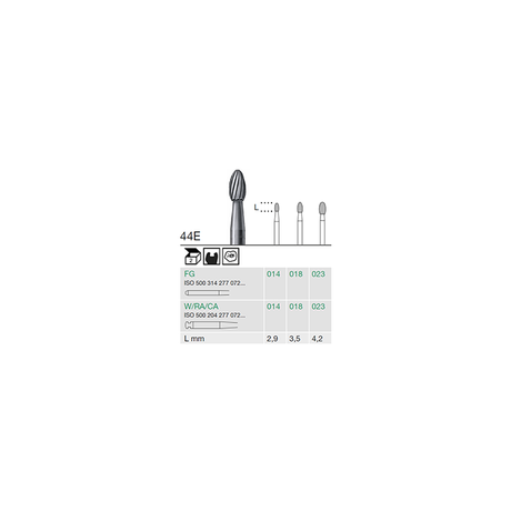Busch 44E 018 FG FIN EGG CARBIDE - (Pack of 2) Bur Made in Germany