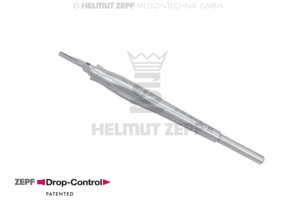 ZEPF 46.007.08 Drop-Control Scalpel Blade Holder, Ø 12mm Handle with One-Hand Ejection Function, Patented