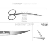 La Grange Scissors Compound Curved 11.5cm Serrated Edge by Helmut Zepf for Surgical Tissue & Dental Gum