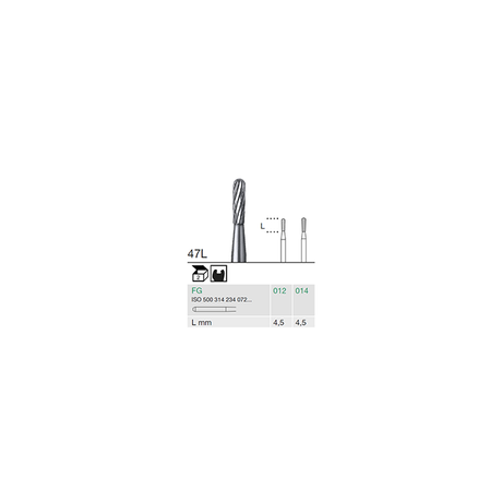 Busch 47L 012 FG FIN PEAR CARBIDE - (Pack of 2) Bur Made in Germany