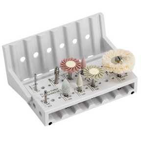 Dental Bur Polishing Set by Dr. Bora Korkut | Busch Mfg. No. 5432 in Busch STERI-SAFE Wave bur block