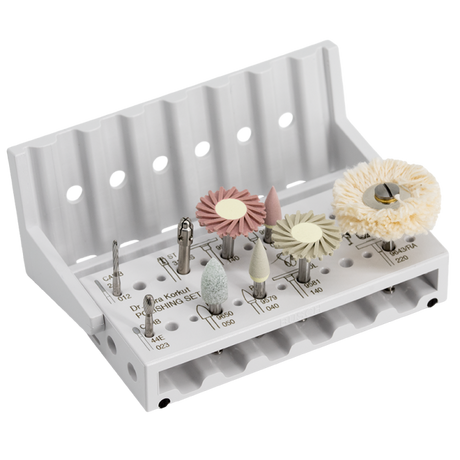 Dental Bur Polishing Set by Dr. Bora Korkut | Busch Mfg. No. 5432 in Busch STERI-SAFE Wave bur block