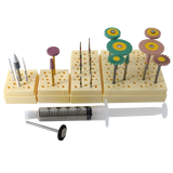 Busch Zirconia Workflow Set | Busch No. 5440 – 23-instrument kit with STERI-SAFE Wave bur blocks and polishing syringe